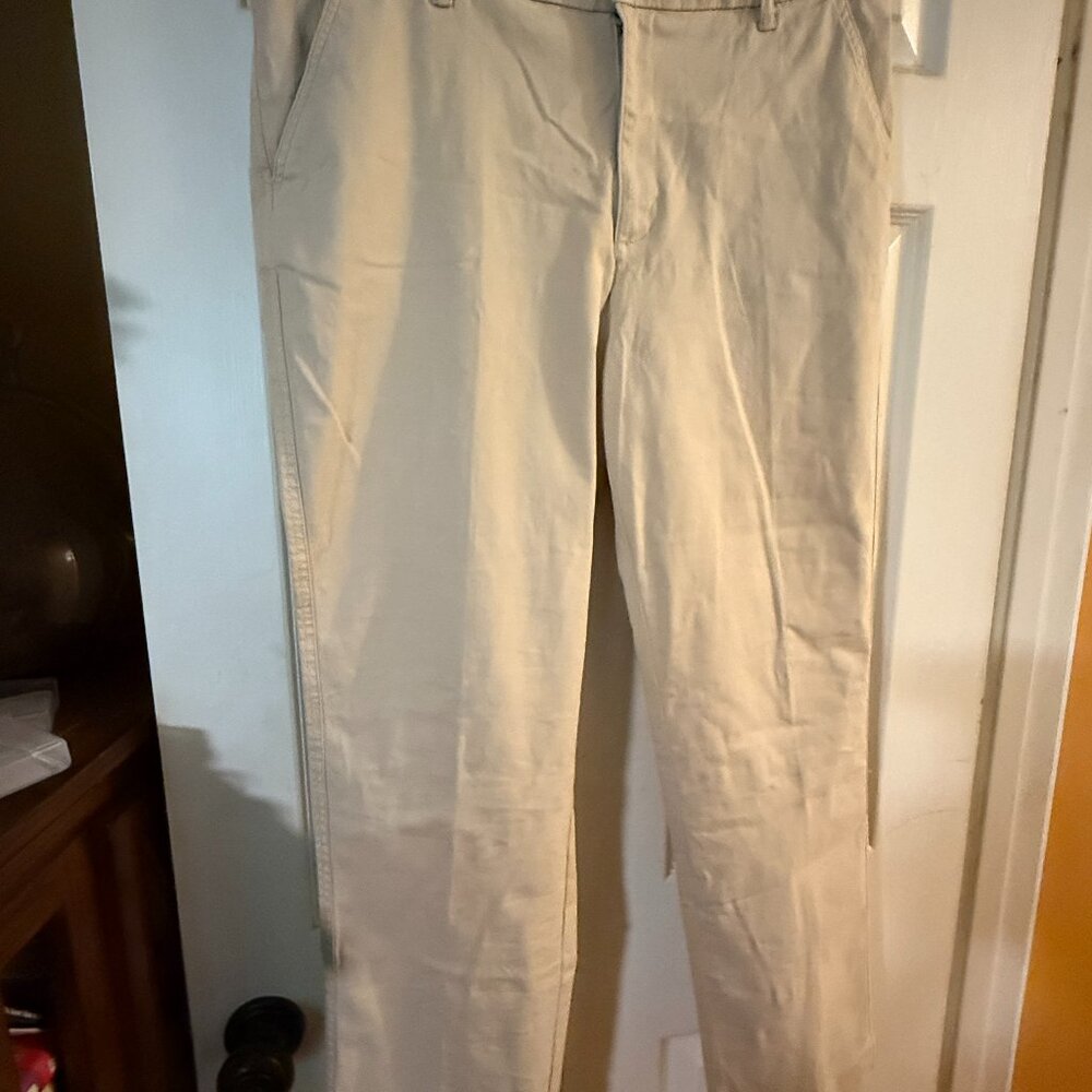 Coldwater Creek Hidden Stretch Waist Chinos - Stone - Size 16P